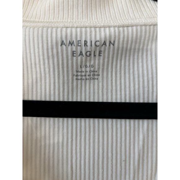 American Eagle Dress Women L Cream Preppy Collared Academia Christmas Minimal - Picture 2 of 12